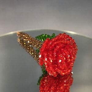 The Most Stunning Hand Woven Red Genuine Kaiyue Crystal Rose/ Decor/ Display